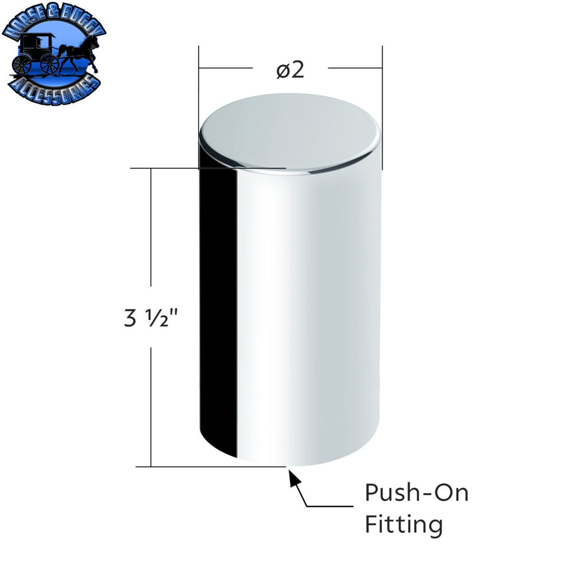 UP-10568 33mm x 3-1/2" Chrome Plastic Cylinder Nut Cover - Push-On (10-Pack)