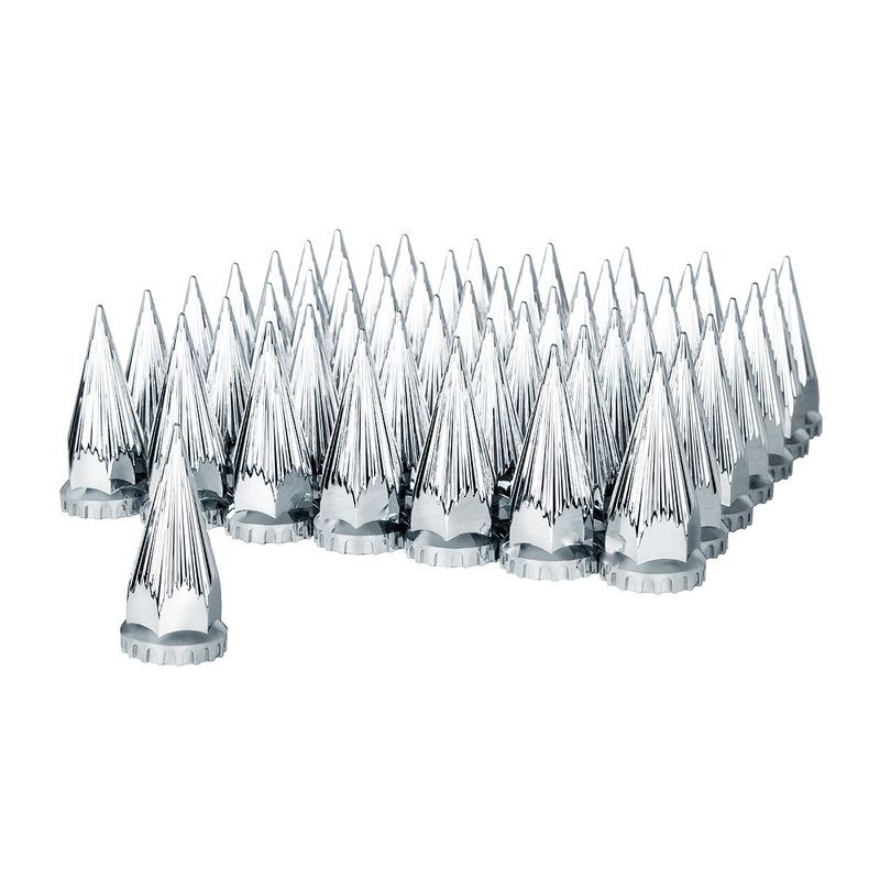 Cubiertas para tuercas de afeitar de plástico cromado de 33 mm x 4-3/4" con brida - Roscadas (paquete de 60)