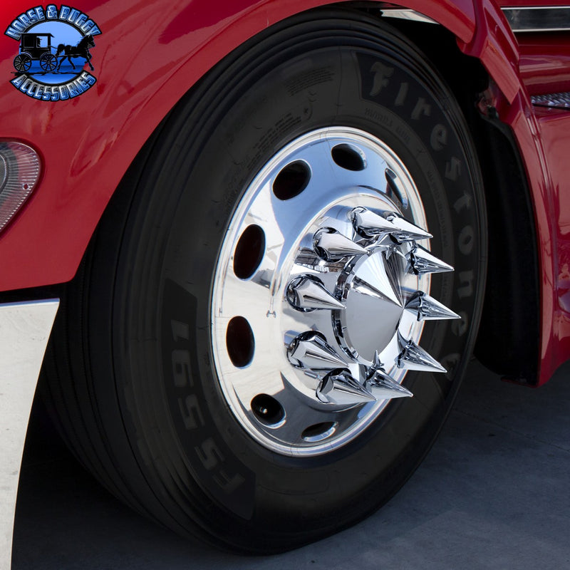 UP-10586B 33mm x 4-3/4" Chrome Super Spike Nut Cover - Push-On (Bulk)