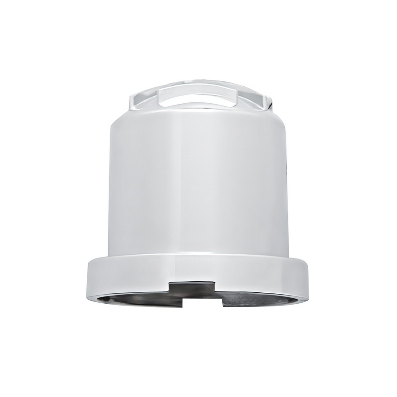 UP-10598B Cubierta de tuerca cruzada de hierro y plástico cromado de 1-1/8" X 1-7/8", estilo a presión (a granel)