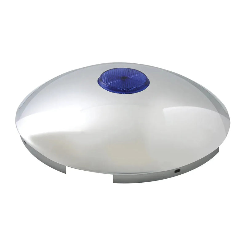 10601 Chrome Front Hub Caps with Color Reflector on Center Light Gray