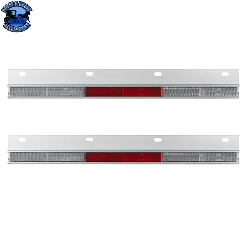 UP-10601 Aluminum straight conspicuity reflector plate for straight mud flap hanger (Card of 2)
