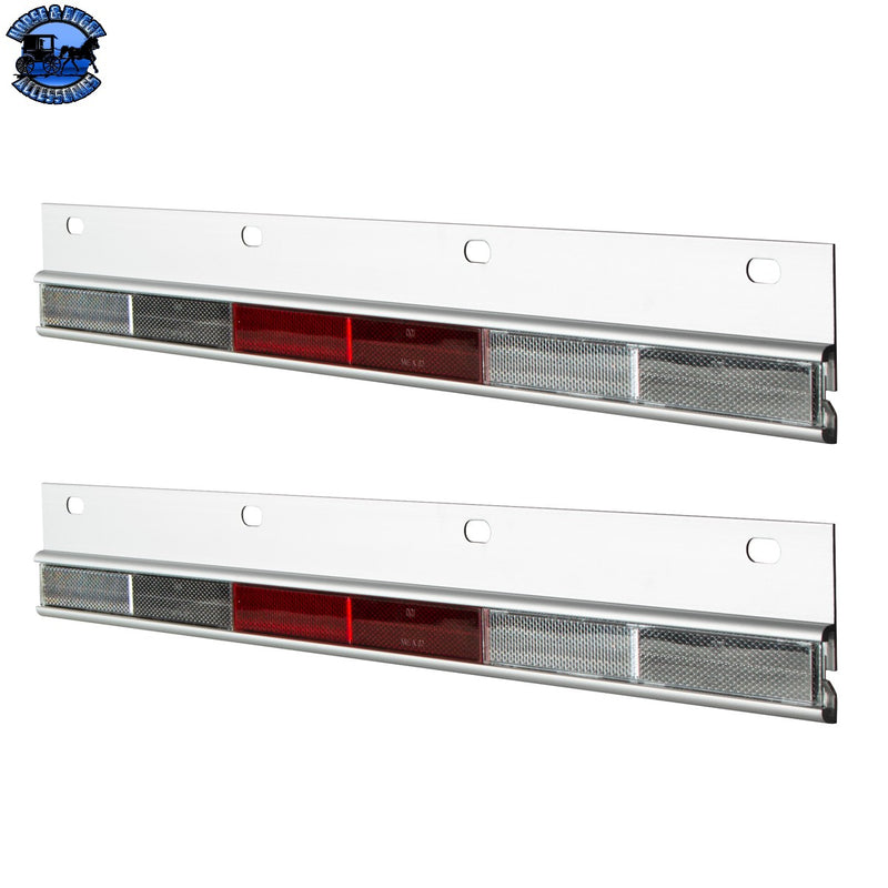 UP-10601 Aluminum straight conspicuity reflector plate for straight mud flap hanger (Card of 2)