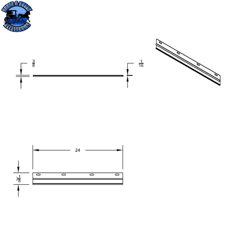 UP-10601 Aluminum straight conspicuity reflector plate for straight mud flap hanger (Card of 2)