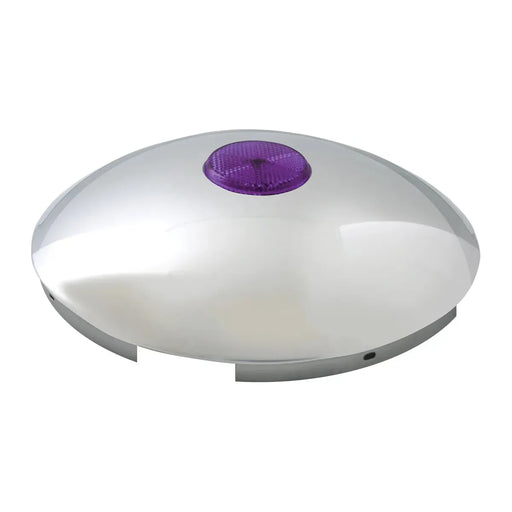 10603 Chrome Front Hub Caps with Color Reflector on Center Light Gray