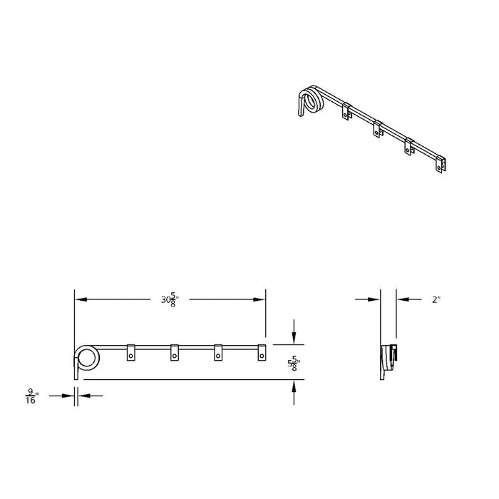 Black Black Straight Mud Flap Hangers - 1 Coil (Pair) #10625 MUD FLAP HANGERS