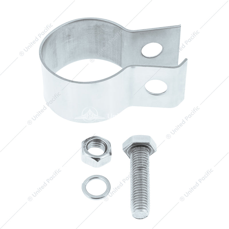 Stainless Steel Quarter Fender 2" Tube Clamp With Hardware #10632 Fender Bracket Light Gray