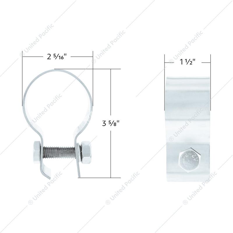Stainless Steel Quarter Fender 2" Tube Clamp With Hardware #10632 Fender Bracket Lavender