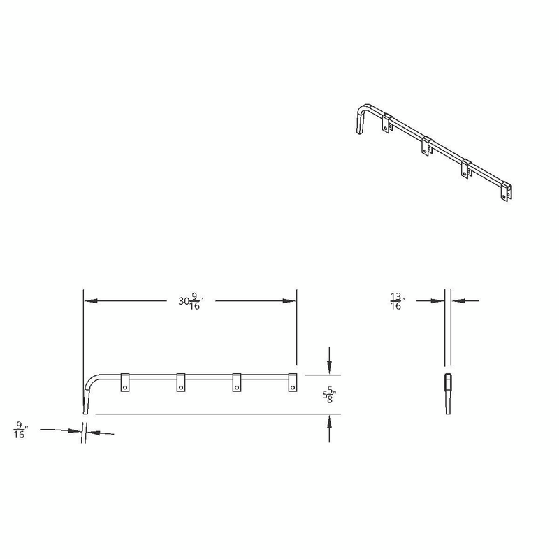 Black Straight Mud Flap Hangers - No Coil (Pair)