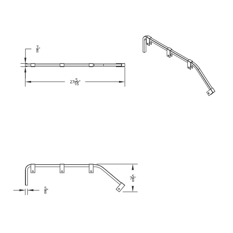 Black Angled Mud Flap Hangers - No Coil (Pair)