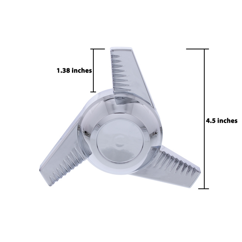 UP-10720 Chrome Plastic 3 Bar Left Swing Hubcap Spinner Only