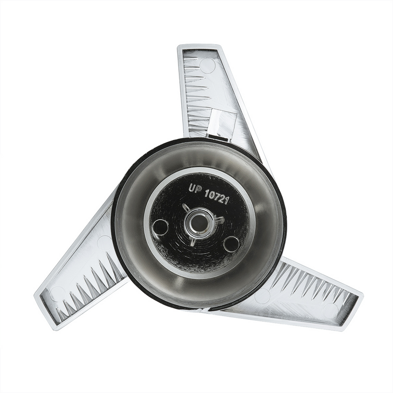UP-10721 Chrome Plastic 3 Bar Right Swing Hubcap Spinner Only