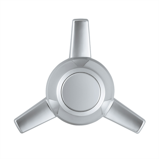 UP-10723 Chrome Plastic 3 Bar Straight Hubcap Spinner Only