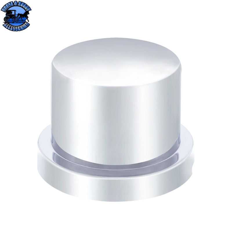 UP-10752B 9/16" X 11/16" Chrome Plastic Flat Top Nut Cover - Push-On (Bulk (Sold by the Piece)