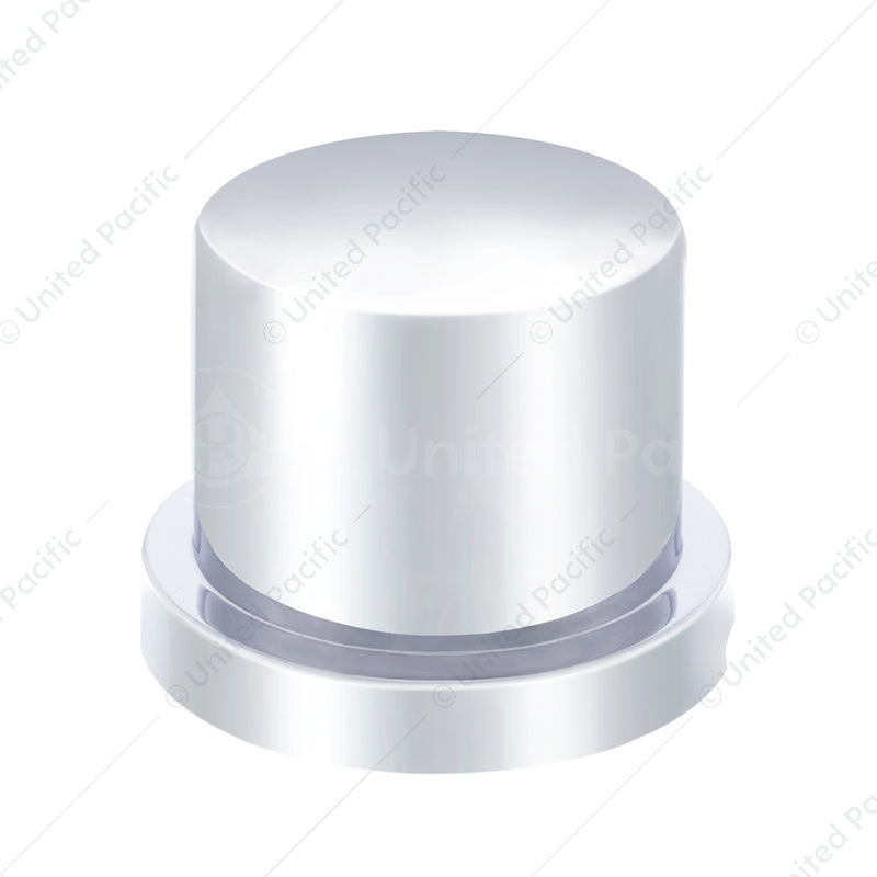 Chrome Plastic Flat Top Nut Covers - Push-On (10-Pack)