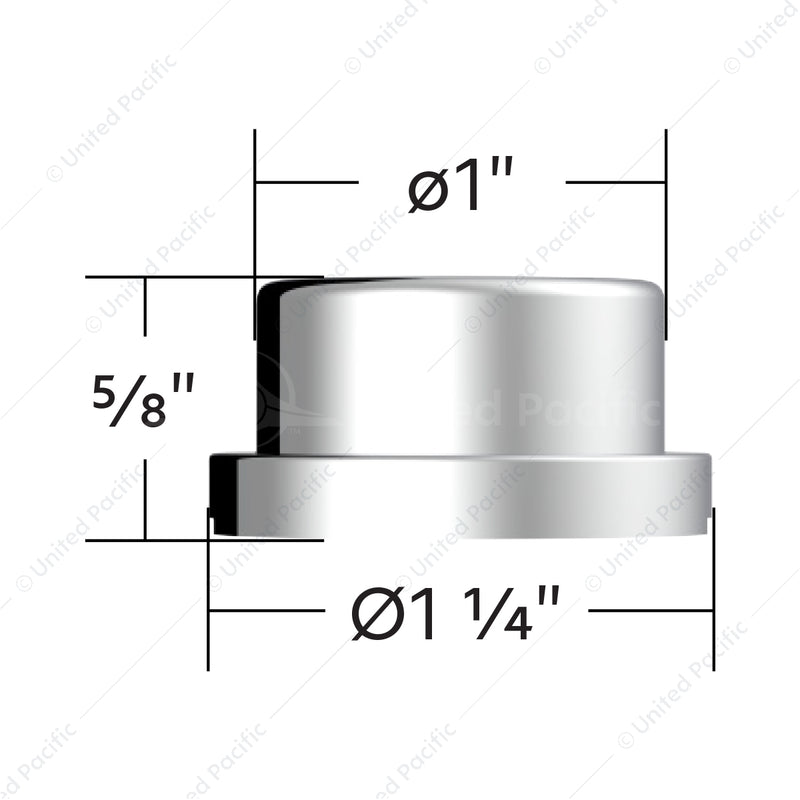 Chrome Plastic Flat Top Nut Covers - Push-On (10-Pack)