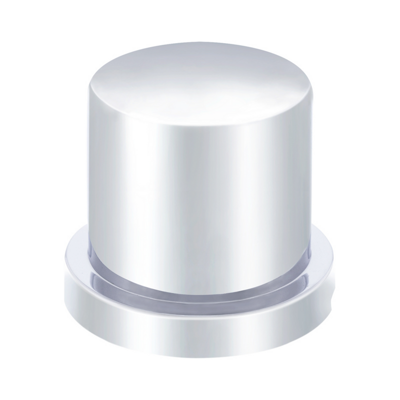 #10758B (1-1/8" NUT SIZE) X 1-1/2" Chrome Plastic Flat Top Nut Cover - Push-On (SOLD BY THE PIECE)