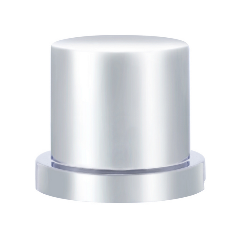 #10758B (1-1/8" NUT SIZE) X 1-1/2" Chrome Plastic Flat Top Nut Cover - Push-On (SOLD BY THE PIECE)