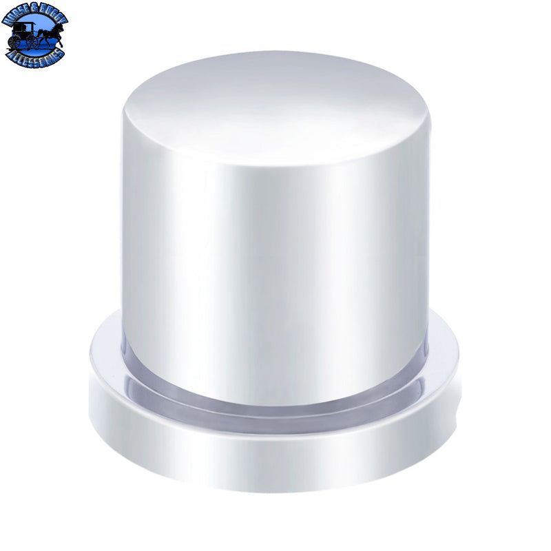 UP-10759B 33mm X 1-5/8" Chrome Plastic Flat Top Nut Cover - Push-On (Bulk) (Sold By The piece)