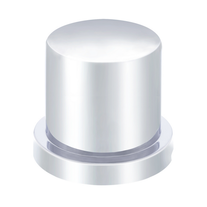 UP-10774B Cubierta de tuerca superior plana de plástico cromado de 1-3/16" x 1-5/8" con brida - A presión (a granel)