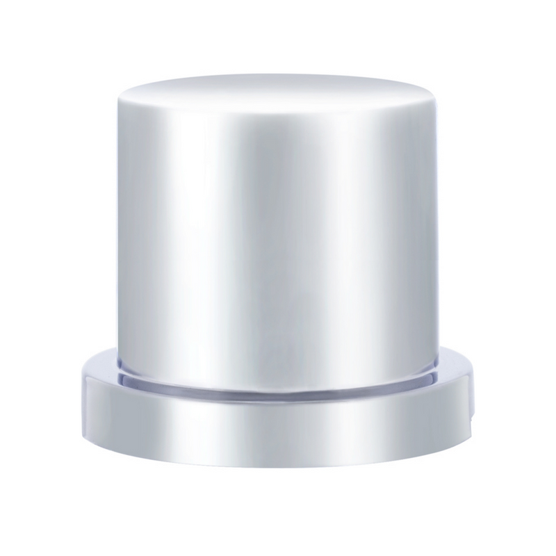 UP-10774B Cubierta de tuerca superior plana de plástico cromado de 1-3/16" x 1-5/8" con brida - A presión (a granel)