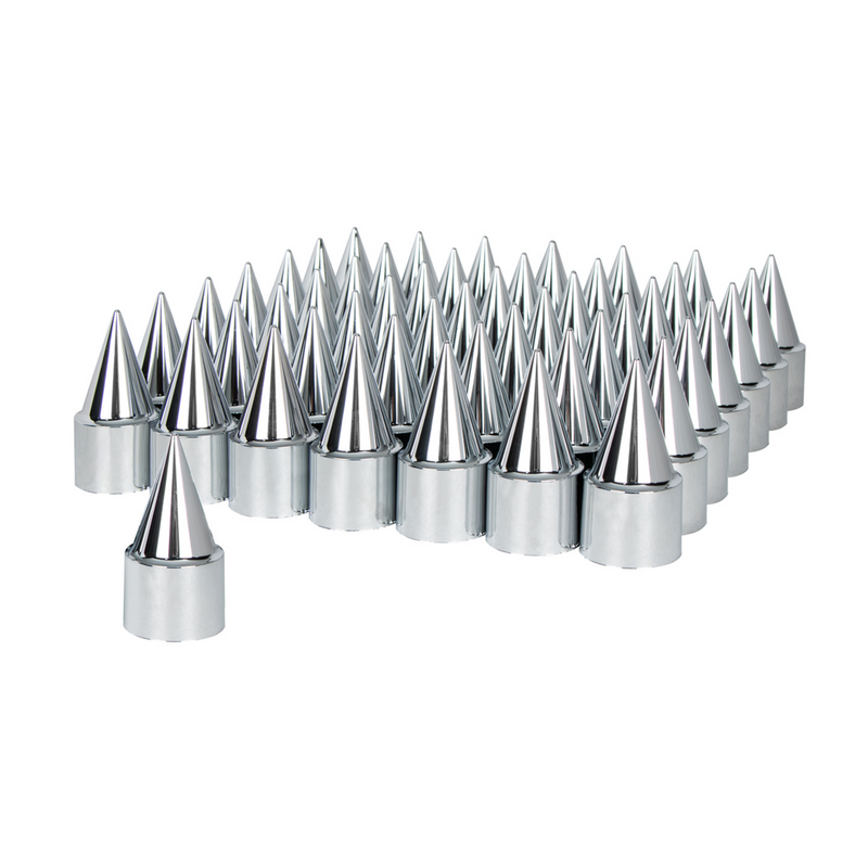 Cubiertas para tuercas de aguja de plástico cromado, 33 mm x 4-1/4", roscadas (paquete de 60)