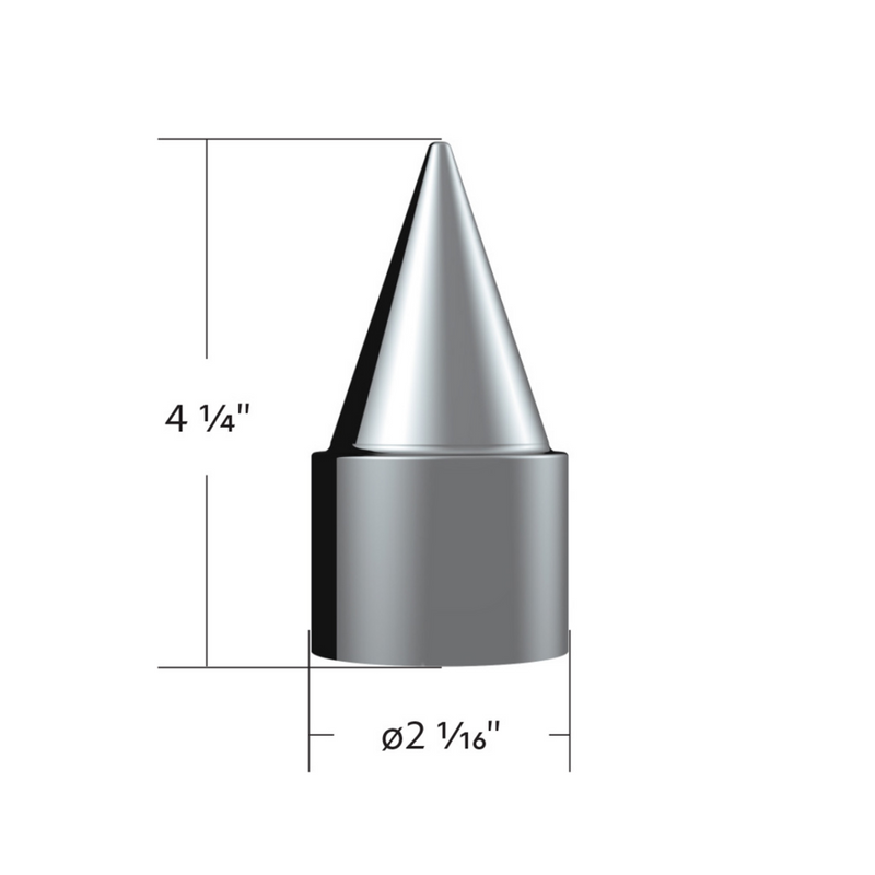 UP-10779B Cubierta de tuerca tipo estilete de plástico cromado de 1-1/2" x 4-1/4" - A presión (a granel)