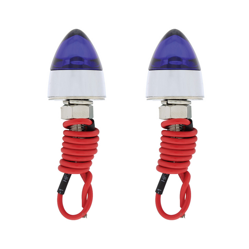 UP-10864 LED Bullet License Plate Fastener - Blue (2-Pack)