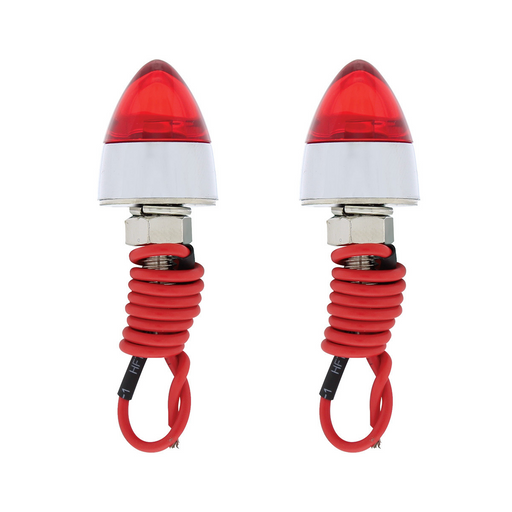 UP-10867 LED Bullet License Plate Fastener - Red (2-Pack)