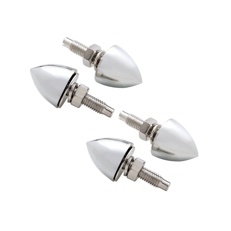 Chrome Bullet License Plate Fastener (4-Pack) #10889 License Plate Holder Light Gray