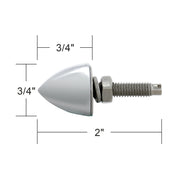 Chrome Bullet License Plate Fastener (4-Pack) #10889 License Plate Holder Dark Gray