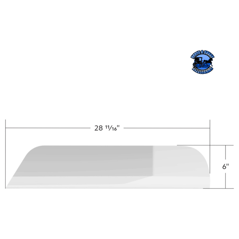 Stainless 6" Chopped Window Trim For 2008-2017 Freightliner Cascadia #29099 Window Trim Light Gray