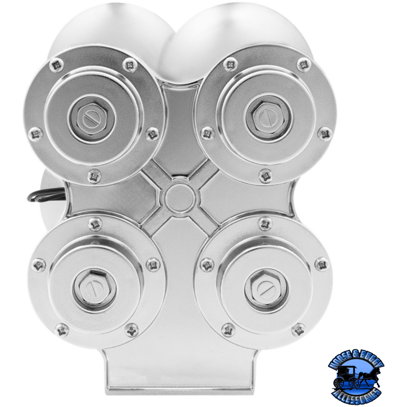 4 TRUMPET MINI TRAIN HORN (Choose Finish) TRAIN HORN Chrome,Black Light Gray