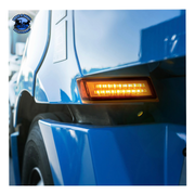 35 LED SEQUENTIAL TURN SIGNAL LIGHT FOR 2018-2024 FREIGHTLINER CASCADIA - AMBER LED/AMBER LENS (Choose Side) TURN SIGNAL Driver's Side,Passenger's Side Light Gray