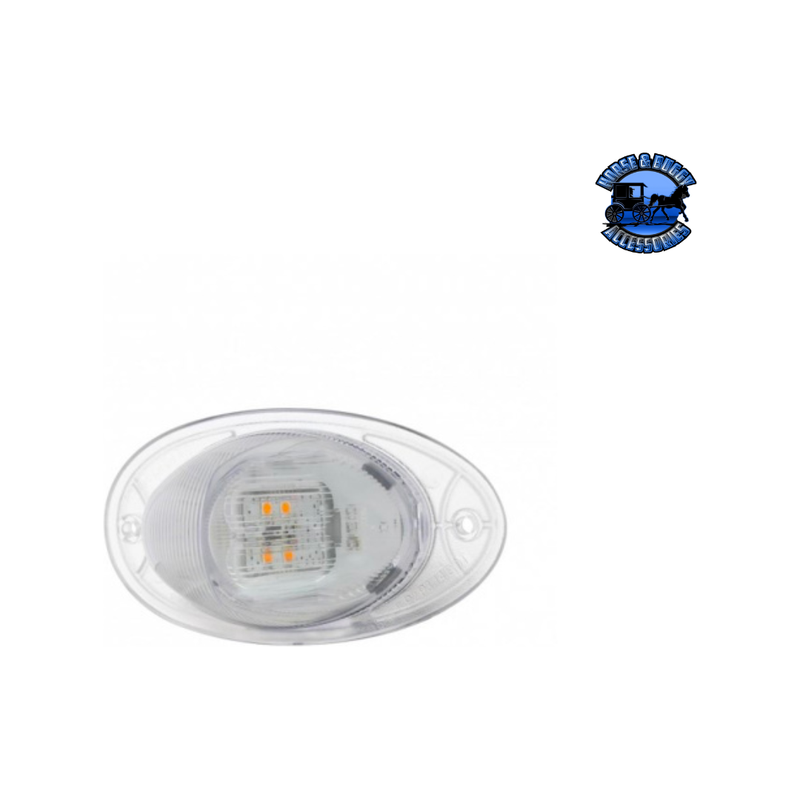 7 LED TURN SIGNAL LIGHT FOR 2008-2017 FREIGHTLINER CASCADIA - DOME LENS, AMBER LED/CLEAR LENS (Choose Color) TURN SIGNAL Amber,Clear Light Gray