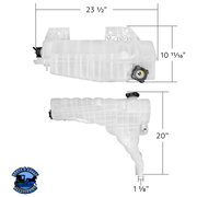 PRESSURIZED COOLANT RESERVOIR & COOLANT LEVEL SENSOR FOR 2013-2021 KENWORTH T680 #26000 Coolant Reservoir and Sensor Light Gray