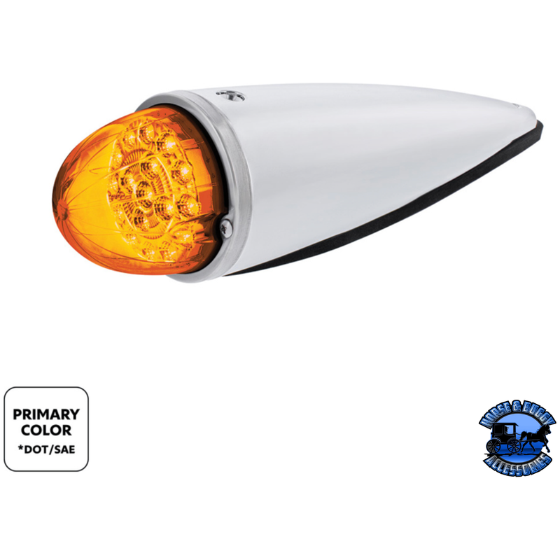 DOUBLE FURY 17 LED DUAL FUNCTION WATERMELON TORPEDO CAB LIGHT (Choose LED Color) CAB LIGHT Amber and Blue,Amber and Green,Amber and Purple Light Gray