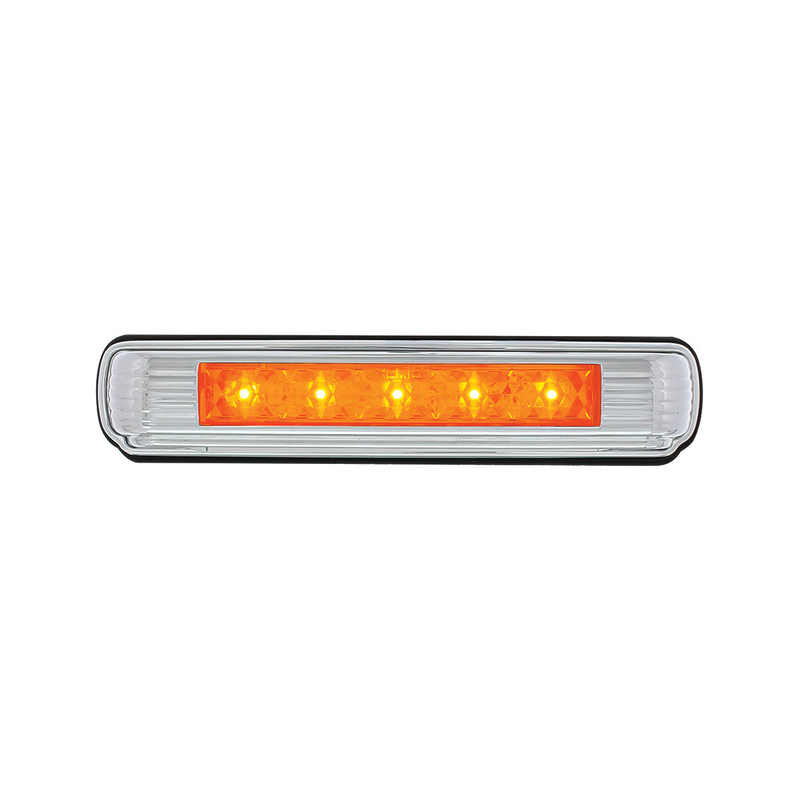 Chrome License Plate Light With Amber LED Auxiliary Light - Amber LED/Amber Lens