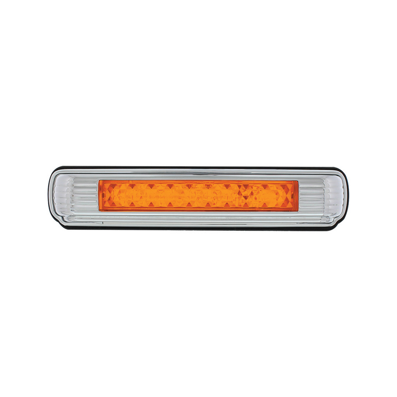 Chrome License Plate Light With Amber LED Auxiliary Light - Amber LED/Amber Lens