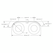 120" 430 Stainless Steel (16ga) Roll  Formed Edge Smooth Full Fender 54" Spread - SS Series (Pair)