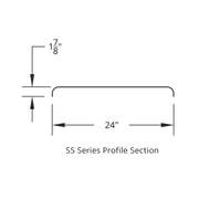 120" 430 Stainless Steel (16ga) Roll  Formed Edge Smooth Full Fender 54" Spread - SS Series (Pair)