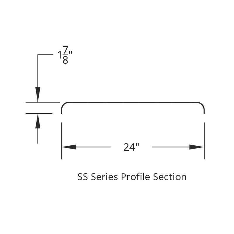 120" 430 Stainless Steel (16ga) Roll  Formed Edge Smooth Full Fender 54" Spread - SS Series (Pair)