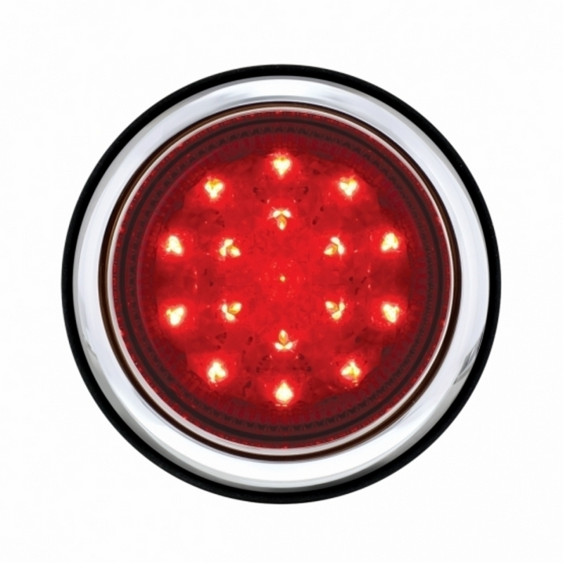 Luz trasera de montaje empotrado con bisel cromado de 17 LED