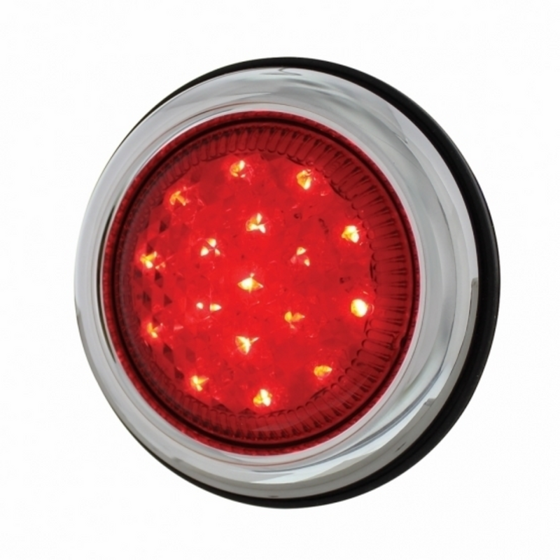 Luz trasera de montaje empotrado con bisel cromado de 17 LED