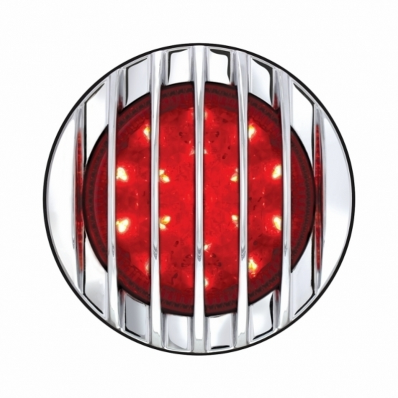 Luz trasera estilo coche Ford 1937 de 17 LED con soporte empotrado estilo parrilla cromada
