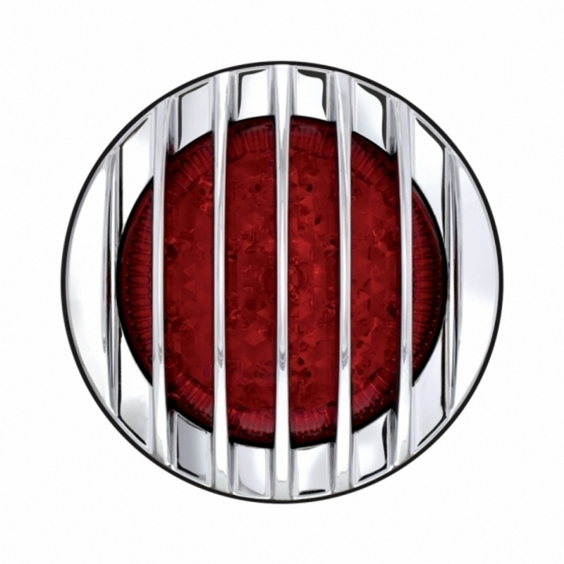 Luz trasera estilo coche Ford 1937 de 17 LED con soporte empotrado estilo parrilla cromada