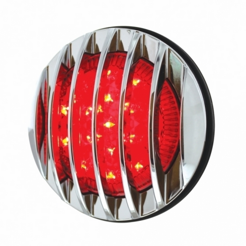 Luz trasera estilo coche Ford 1937 de 17 LED con soporte empotrado estilo parrilla cromada