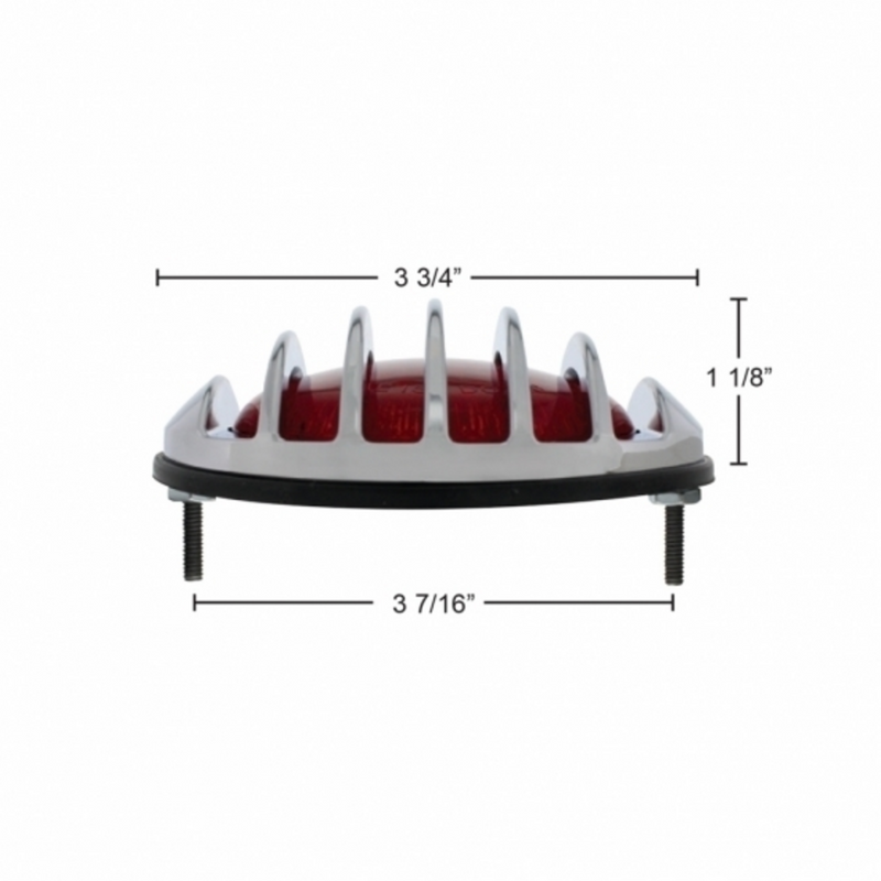 Luz trasera estilo coche Ford 1937 de 17 LED con soporte empotrado estilo parrilla cromada