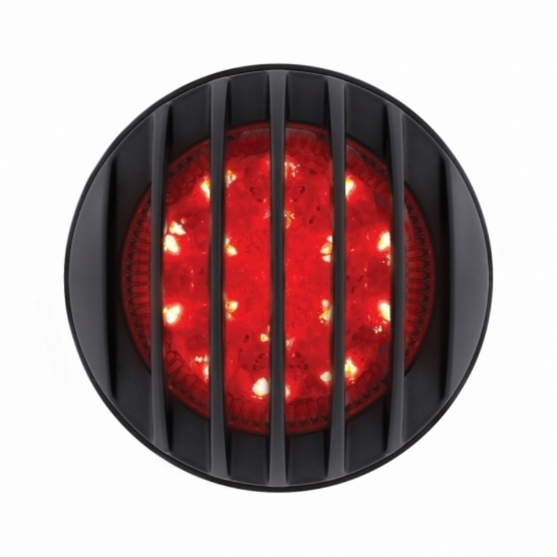Luz trasera estilo coche Ford 1937 de 17 LED con soporte empotrado estilo rejilla negra