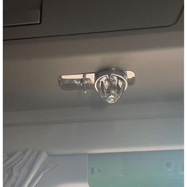 #1020 Peterbilt 579 above door dome light plate 2012+ (1) watermelon light hole (1) toggle switch hole stainless 304 Dim Gray